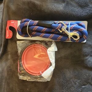 Master Paws braided leash and portable water bowl